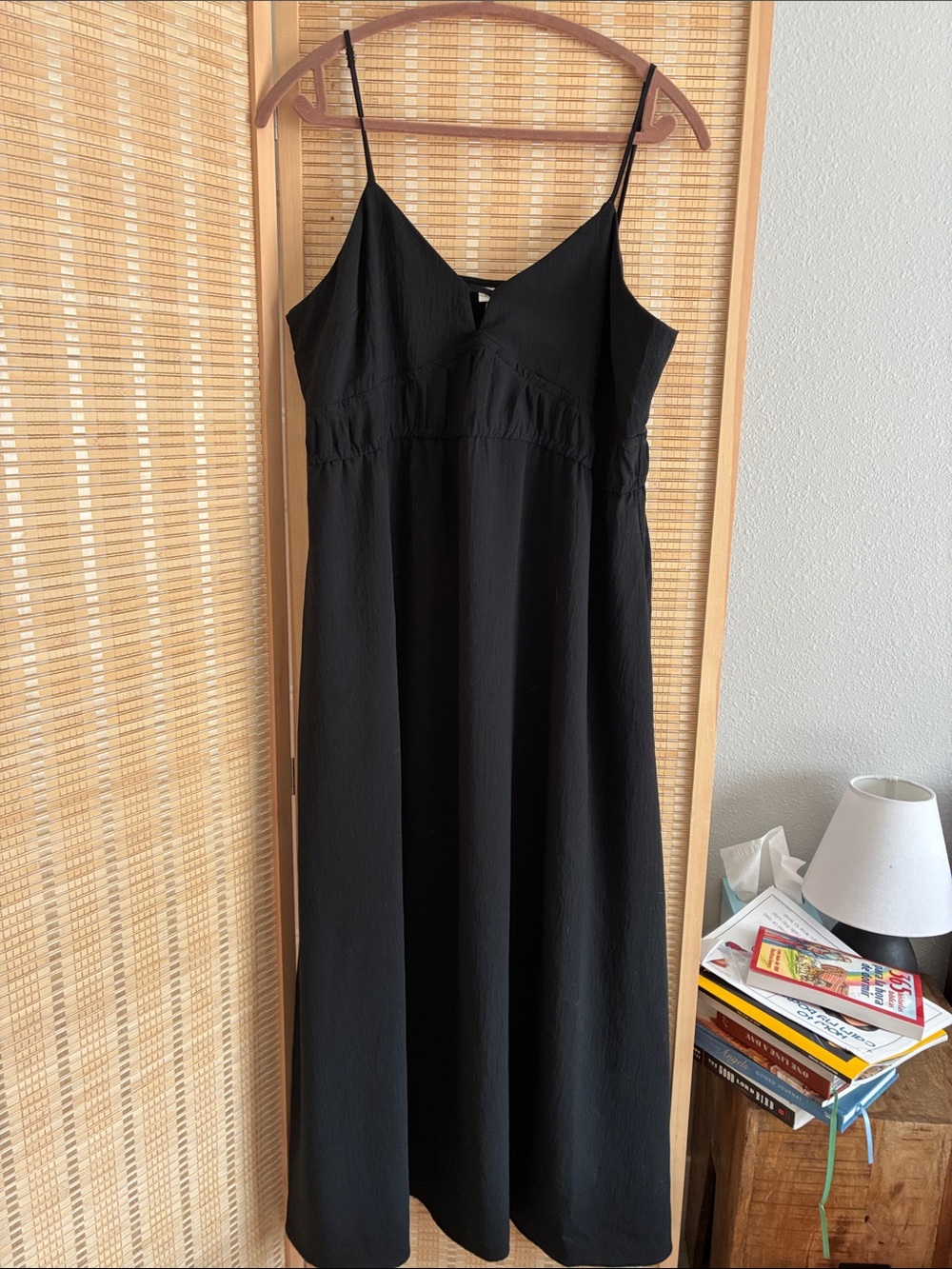a new day Black V-Neck Dress with Spaghetti Straps